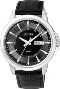Reloj analógico Citizen BF2011-01EE para hombre con correa de cuero negro